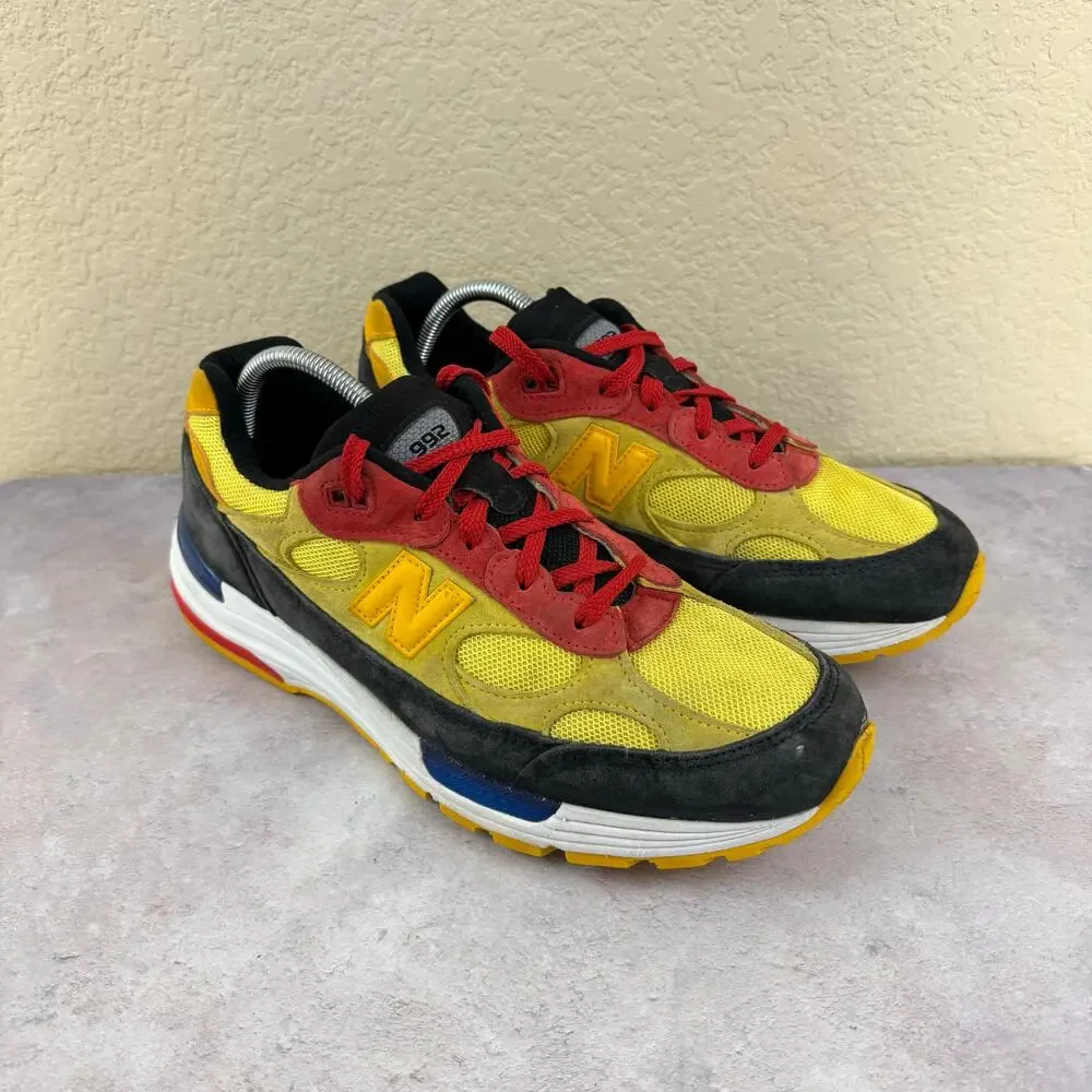 New Balance 992 Atomic Yellow Red Black Size 10 Made In USA M992DM